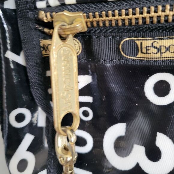 LeSportSac X JOYRICH L.A. Exclusive Black w/Gold Crossbody Shoulder Bag 13 x 7.5 - Picture 7 of 10